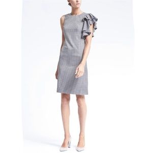 Banana Republic Ruffled-Shoulder Sheath Dress